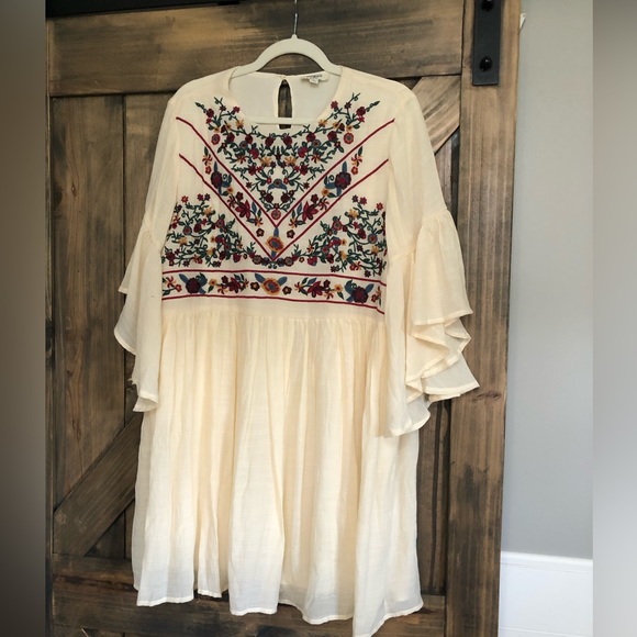 Umgee Boho Bliss Embroidered Dress Size Large - Picture 4 of 6